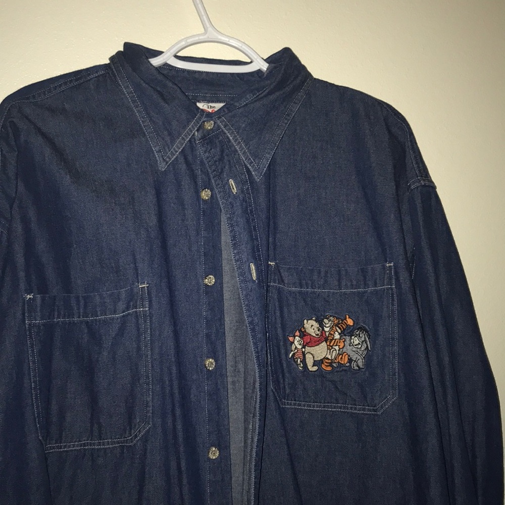 RARE 90s Vintage Disney Button Down Denim Shirt